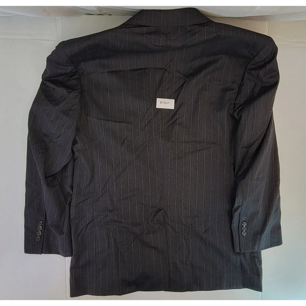 Jos A Bank Gordon Charcoal Pinstripe Wool Mens Suit Jacket Blazer 44 XLG‎